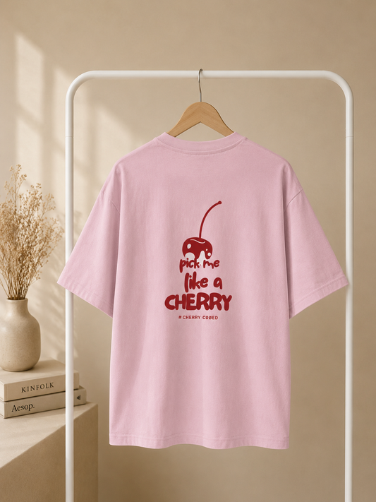 Cherry Printed Oversized T-Shirt