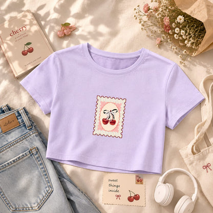 Cherry Stamp Baby Tee